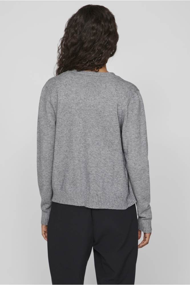 Vila grijze dames vest | Model achteraanzicht