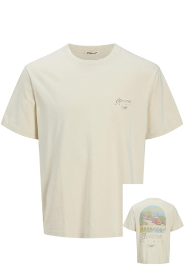 Jack & Jones T-shirt JORALMERIA WORLD TEE SS CREW NECK 12276785 ANTIQUE WHITE