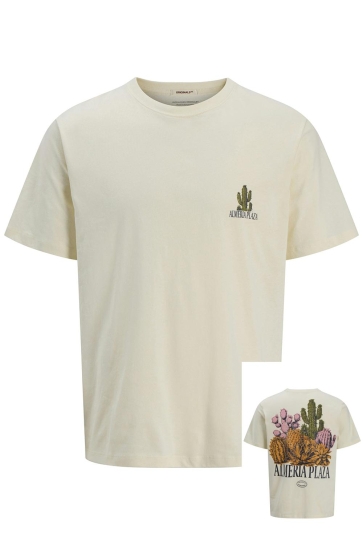 Jack & Jones T-shirt JORCANGGU ILLU TEE SS CREW NECK 12277228 ANTIQUE WHITE