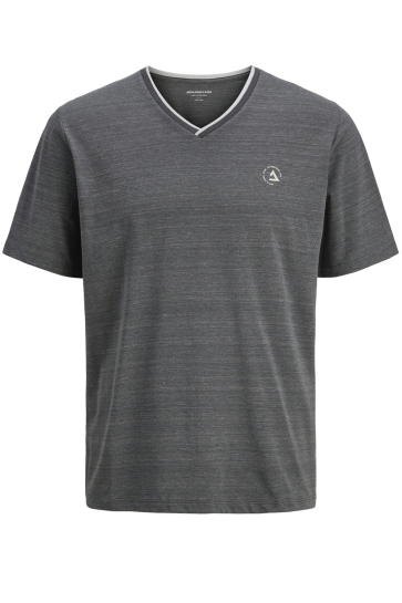 Jack & Jones T-shirt JCOCONTRAST TEE SS V-NECK SMU 12258394 ASPHALT