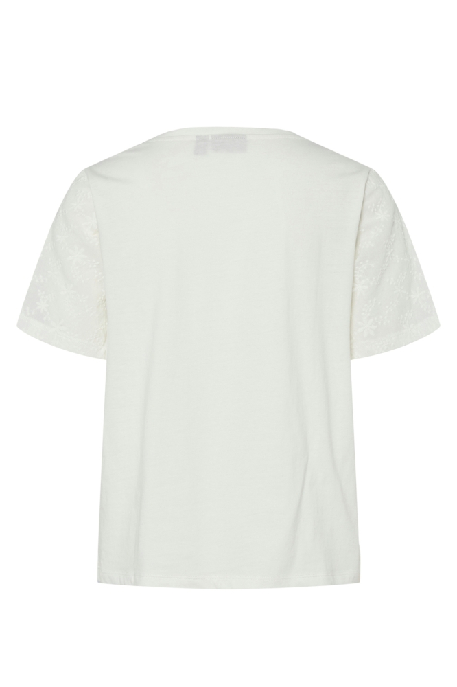 PCTANDREA SS EMBRODIERY T-SHIRT JRS 17157408 CLOUD DANCER