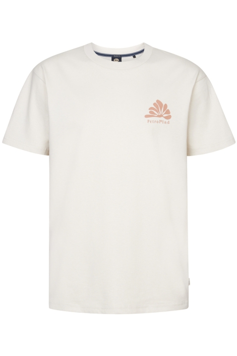 Petrol Industries beige heren t-shirt | Vooraanzicht