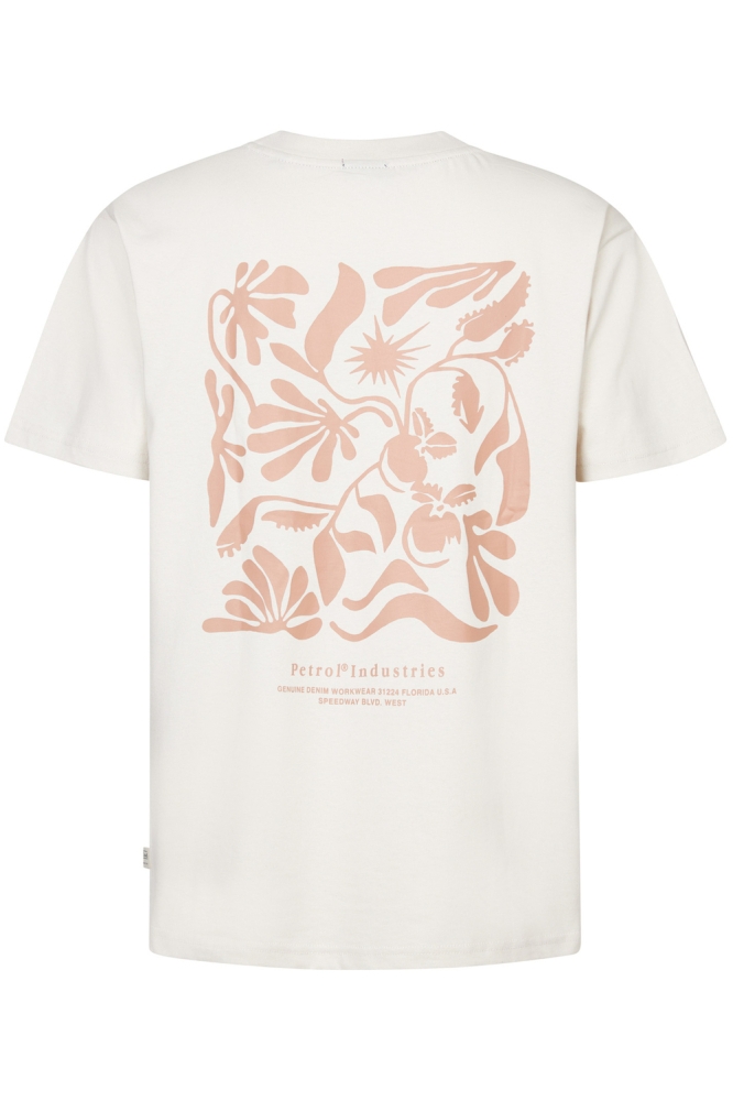 Petrol Industries beige heren t-shirt | Achteraanzicht