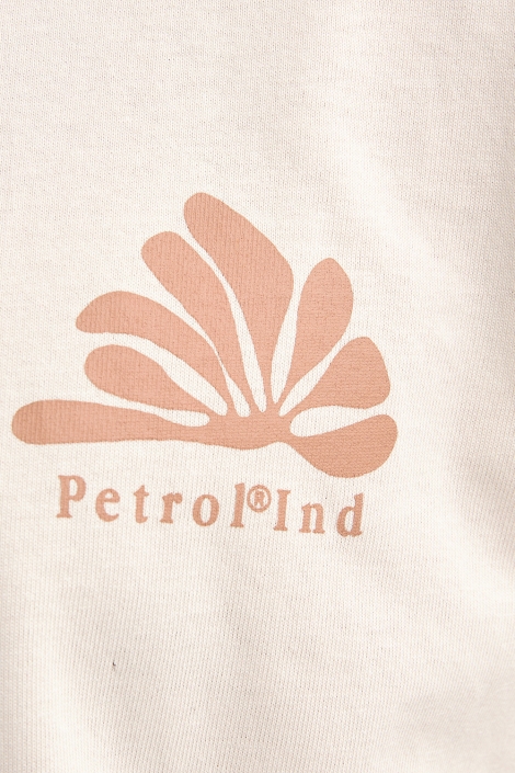 Petrol Industries beige heren t-shirt | Close up