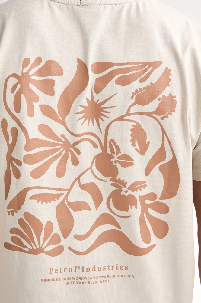Petrol Industries beige heren t-shirt | Unique Selling Point