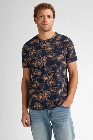 Petrol Industries T-shirt AOP T SHIRT CRESTVIEW M 1050 TSR623 5178 Navy Blue