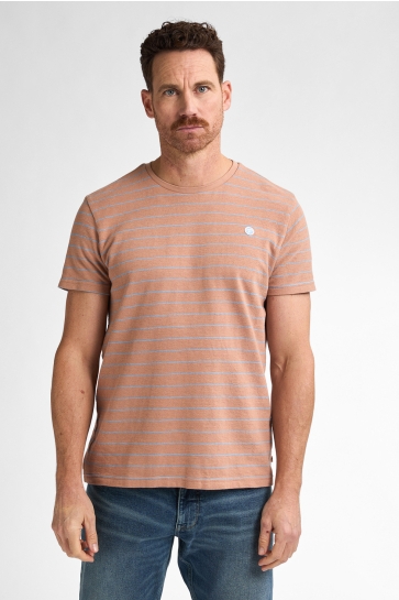 Petrol Industries T-shirt STRIPED T SHIRT MAHI M 1050 TSR626 7143 Sandal Wood