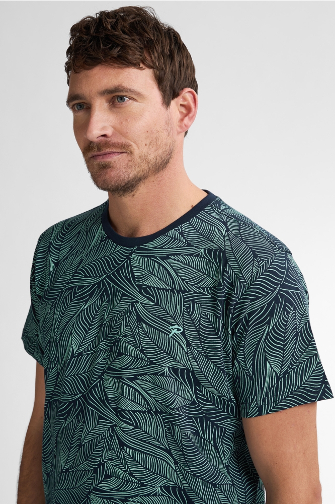 T SHIRT MET PRINT M 1050 TSR116 5178 Navy Blue