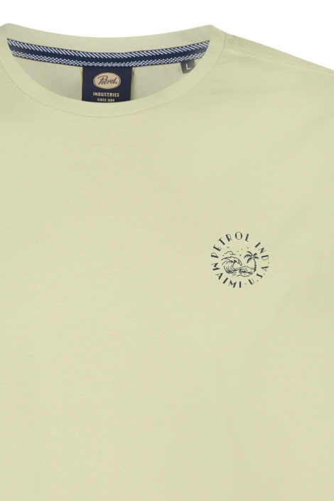 Petrol Industries groene heren t-shirt | Close up