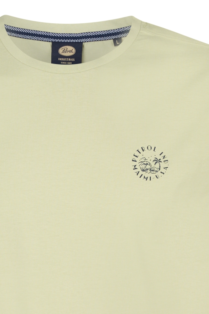 Petrol Industries groene heren t-shirt | Close up
