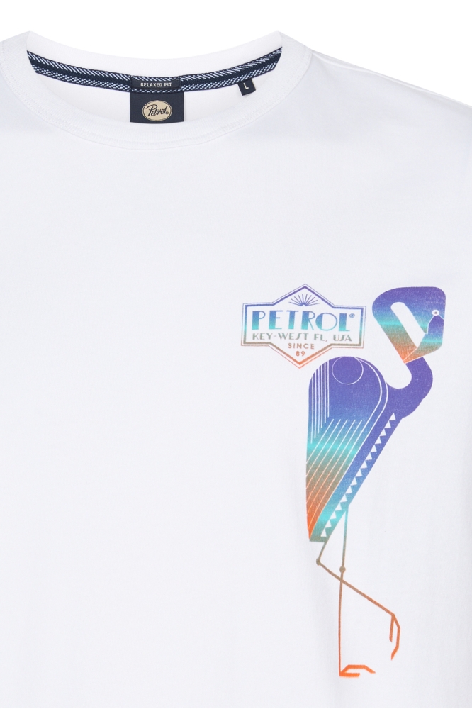 Petrol Industries witte heren t-shirt | Close up