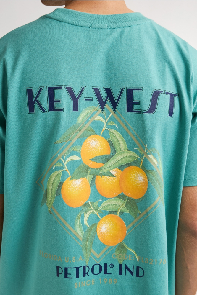 Petrol Industries groene heren t-shirt | Model achteraanzicht