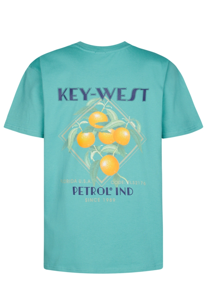 Petrol Industries groene heren t-shirt | Achteraanzicht