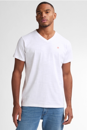 Petrol Industries T-shirt T SHIRT MET V HALS M 1050 TSV662 0000 BRIGHT WHITE