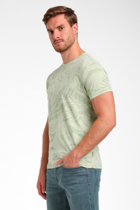 Gabbiano groene heren t-shirt | Model zijaanzicht