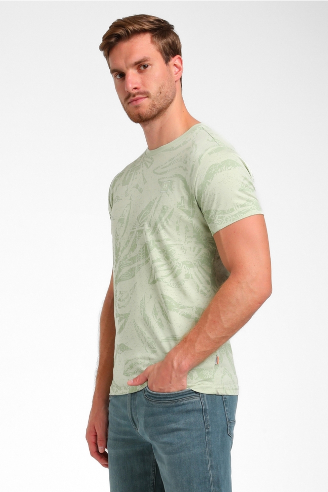 Gabbiano groene heren t-shirt | Model zijaanzicht