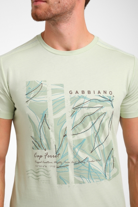 Gabbiano groene heren t-shirt | Close up