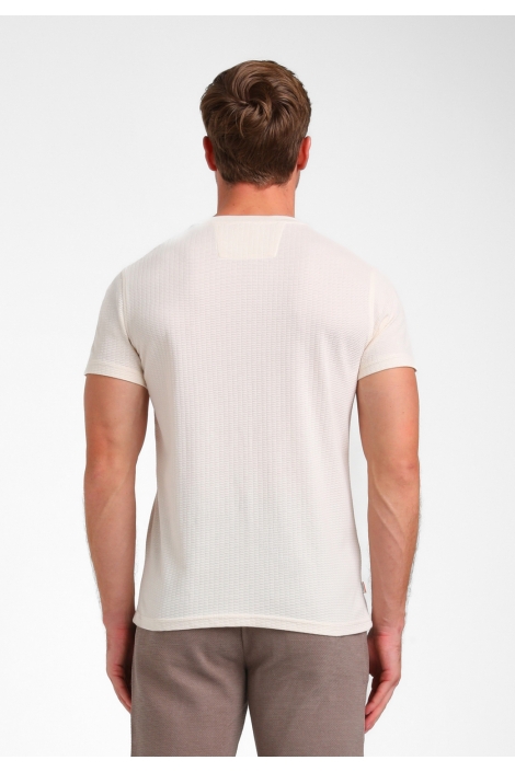 Gabbiano beige heren t-shirt | Model achteraanzicht
