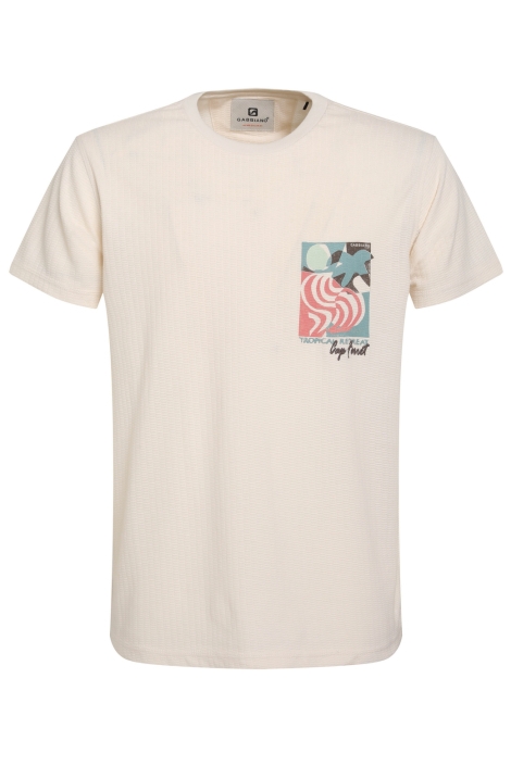 Gabbiano beige heren t-shirt | Vooraanzicht