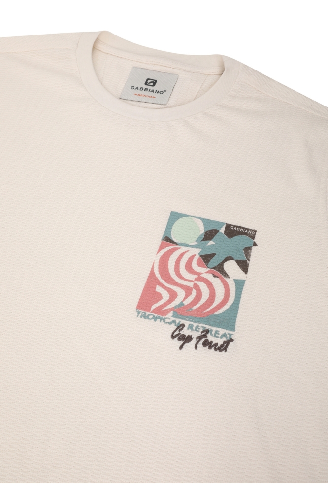 Gabbiano beige heren t-shirt | Kleurstaal