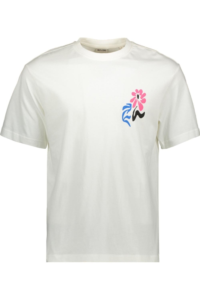 ONSKEANE RLX SS PRINTED TEE CS 22029734 WHITE/LIQUIFY FL