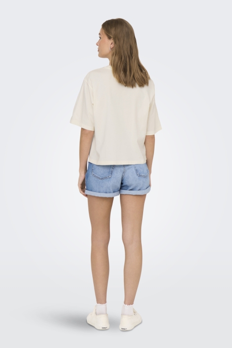 Jacqueline de Yong witte dames t-shirt | Model achteraanzicht