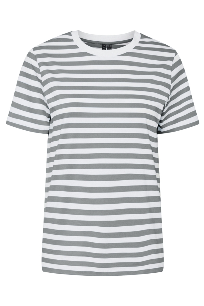 Pieces grijze dames t-shirt | Vooraanzicht