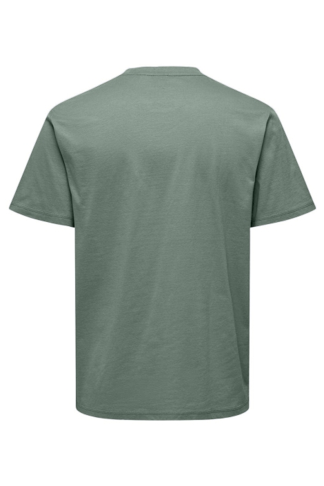 Only & Sons groene heren t-shirt | Achteraanzicht