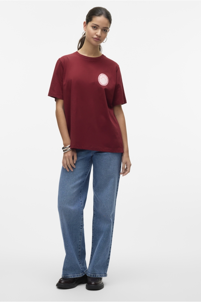 Vero Moda bordeaux dames t-shirt | Model