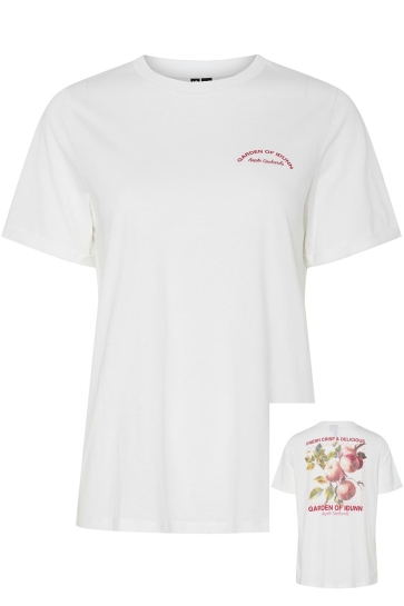 Pieces T-shirt PCFIB SS PRINTED T-SHIRT JRS BC 17158302 BRIGHT WHITE/GARDEN OF IDUN