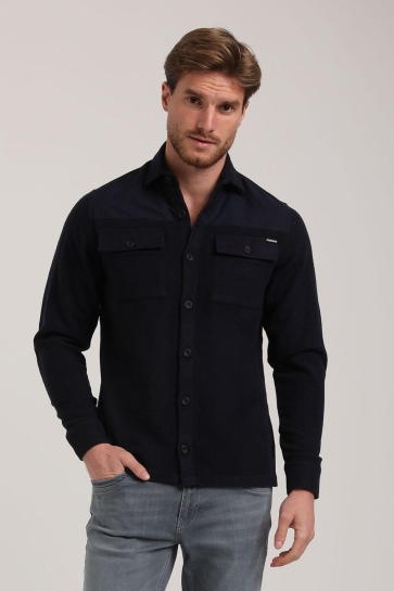 Gabbiano Overhemd ZACHT OVERSHIRT MET KNOPEN 335235 301 navy