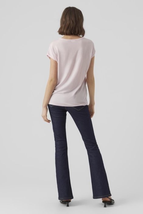 Vero Moda roze dames t-shirt | Model achteraanzicht