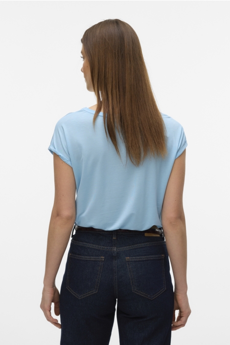 Vero Moda blauwe dames t-shirt | Model achteraanzicht