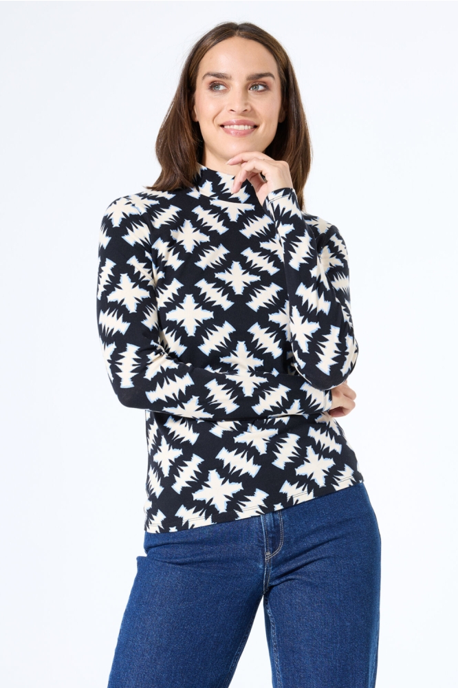 Garcia zwarte dames t-shirt | Model vooraanzicht