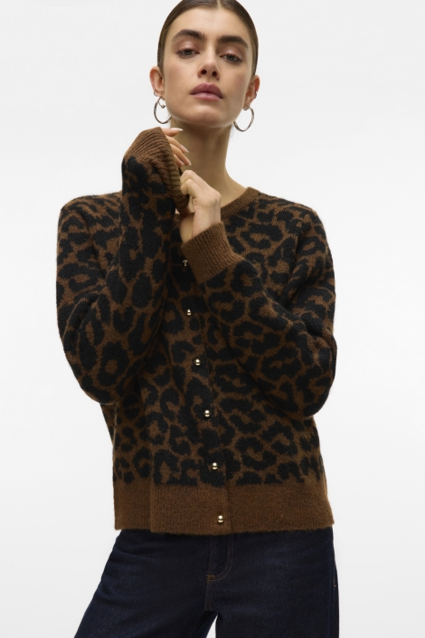Vero Moda bruine dames vest | Model vooraanzicht