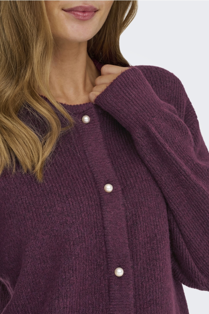 Jacqueline de Yong bordeaux dames vest | Close up