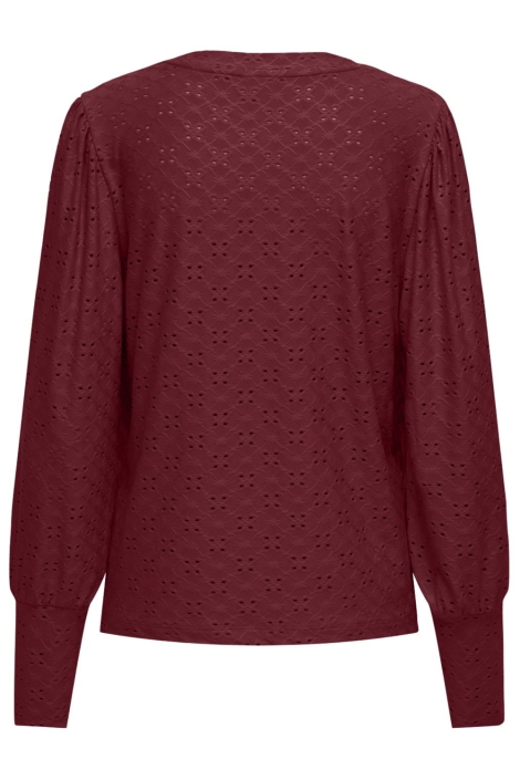 Jacqueline de Yong bordeaux dames t-shirt | Achteraanzicht