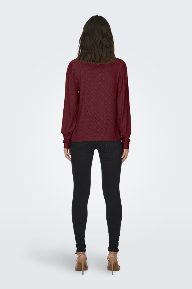Jacqueline de Yong bordeaux dames t-shirt | Model