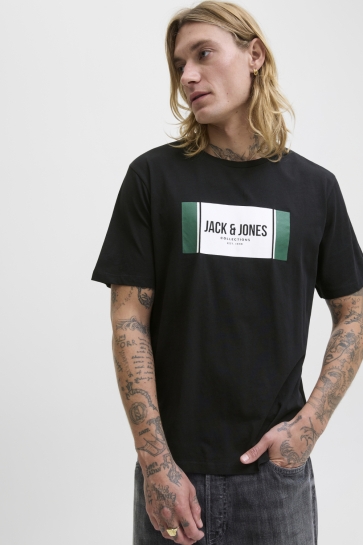 Jack & Jones JJHAYATO TEE SS CREW NECK BTS LN 12278508 BLACK