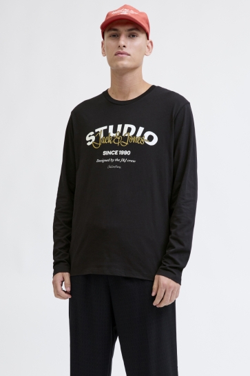 Jack & Jones T-shirt JJYUKI TEE LS CREW NECK BF 12278512 BLACK
