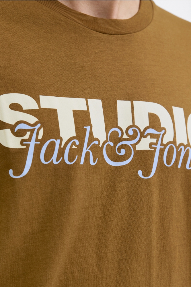 Jack & Jones camel heren t-shirt | Unique Selling Point