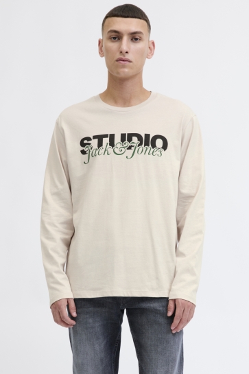 Jack & Jones JJYUKI TEE LS CREW NECK BF 12278512 MOONBEAM