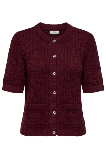 Jacqueline de Yong Vest JDYTIKKA S/S O-NECK CARDIGAN KNT 15351820 Cabernet