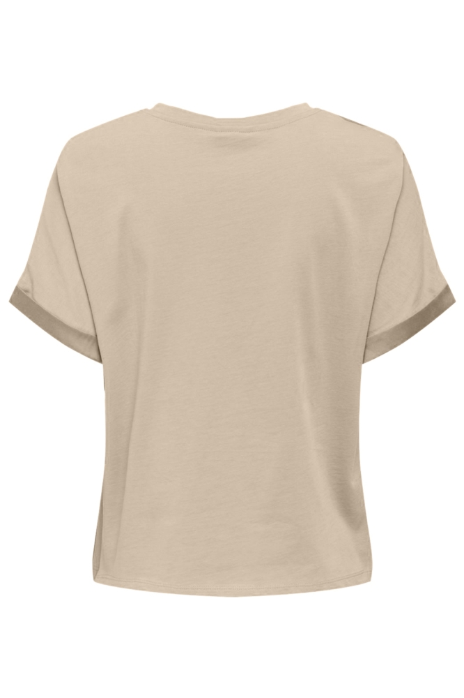 Jacqueline de Yong beige dames t-shirt | Achteraanzicht