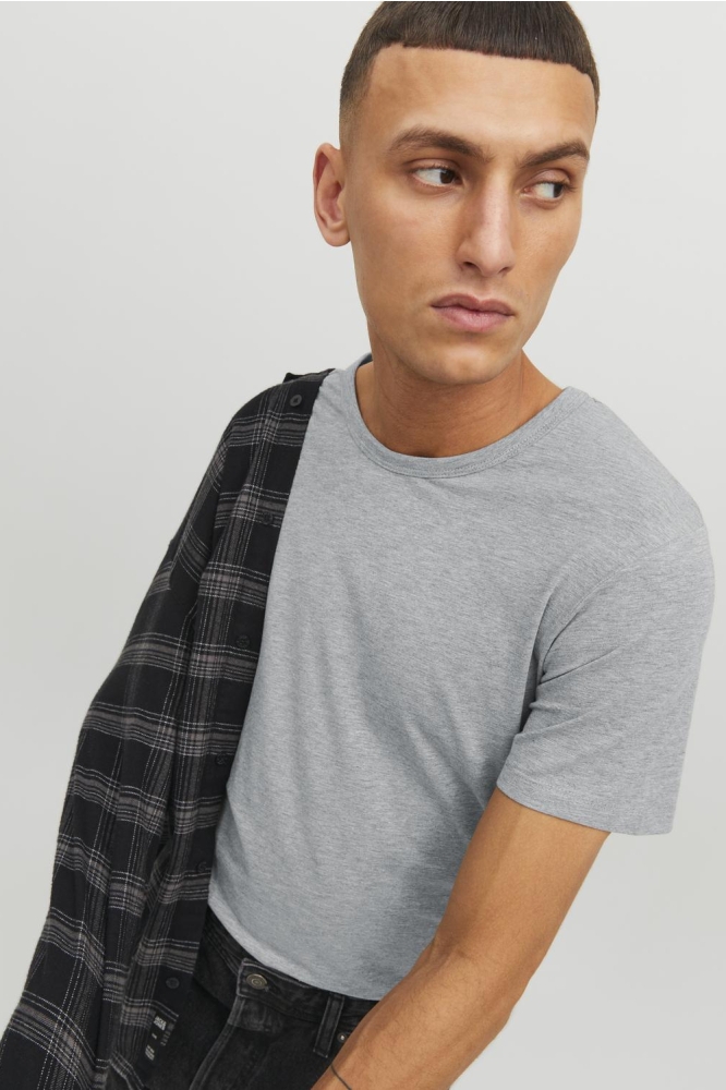 Jack & Jones grijze heren t-shirt | Close up