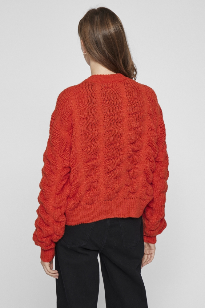 Vila rode dames vest | Model achteraanzicht