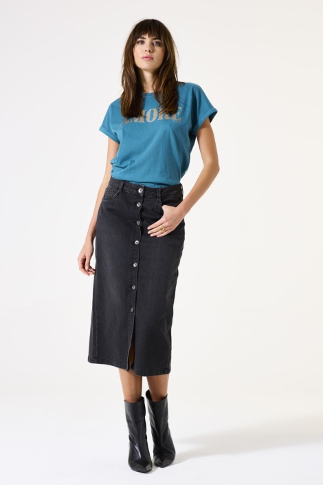 Garcia blauwe dames t-shirt | Model