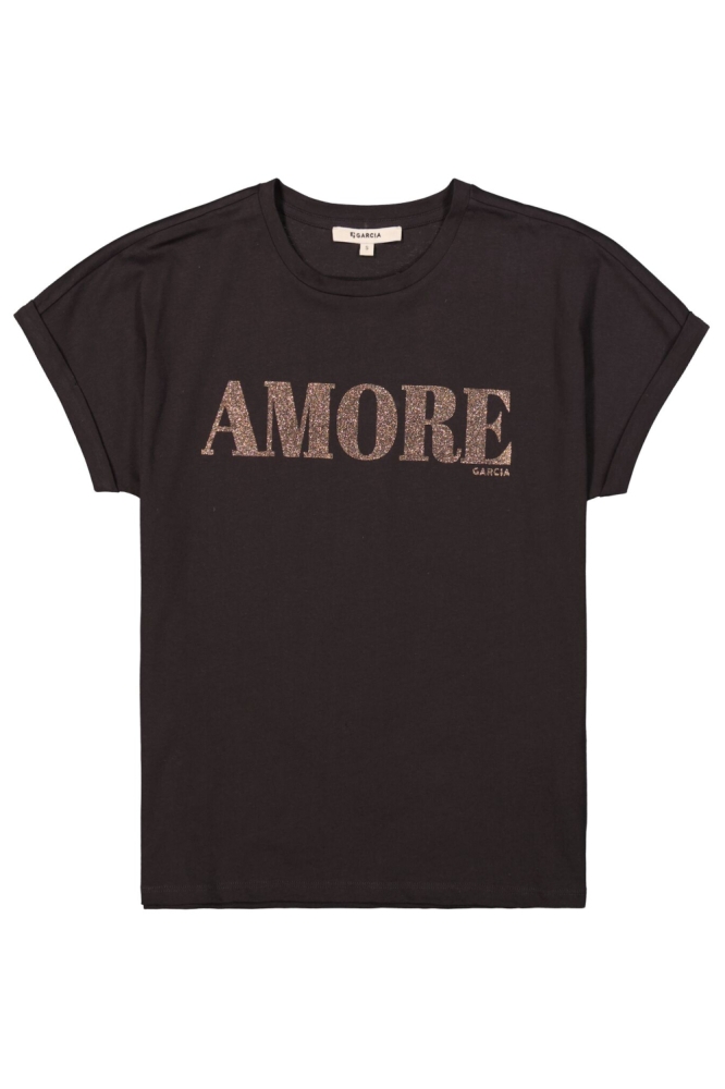 Garcia grijze dames t-shirt | Vooraanzicht