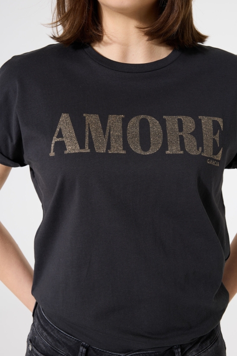 Garcia grijze dames t-shirt | Close up