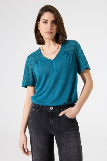 Garcia T-shirt T SHIRT G50203 5079 Blue Lagoon